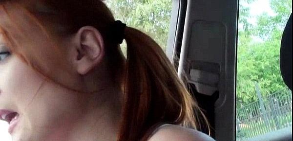  Redhead cheerleader Eva Berger fucks stranger for a ride